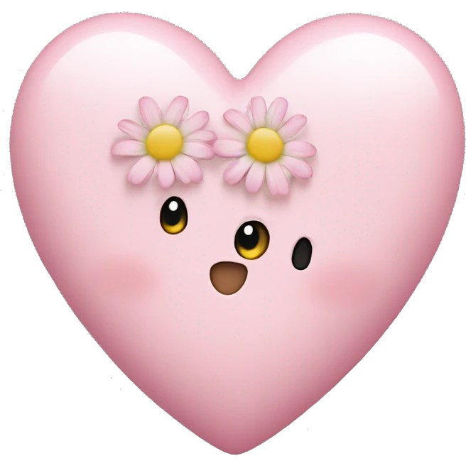 Baby pink heart with flowers  emoji