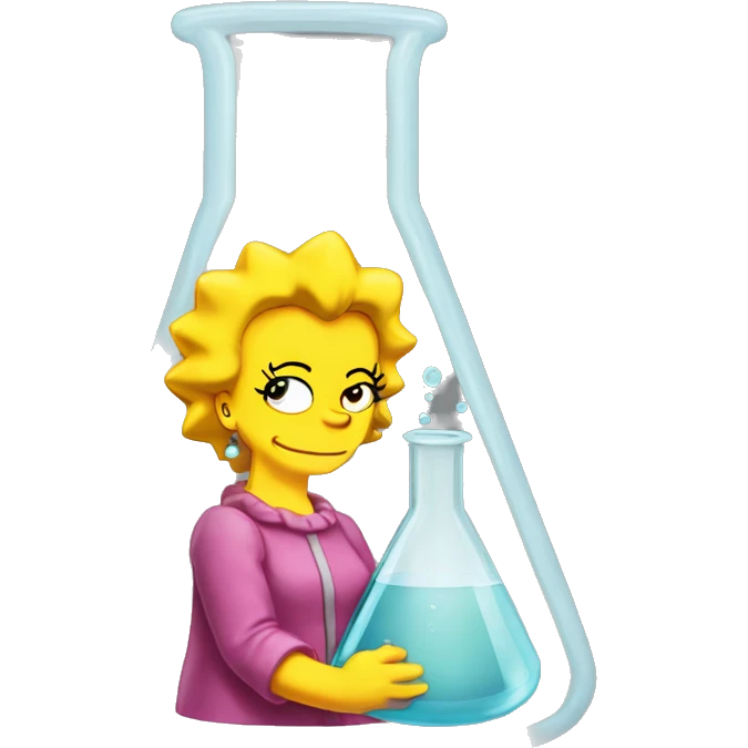 lisa simpson with an erlenmeyer flask emoji