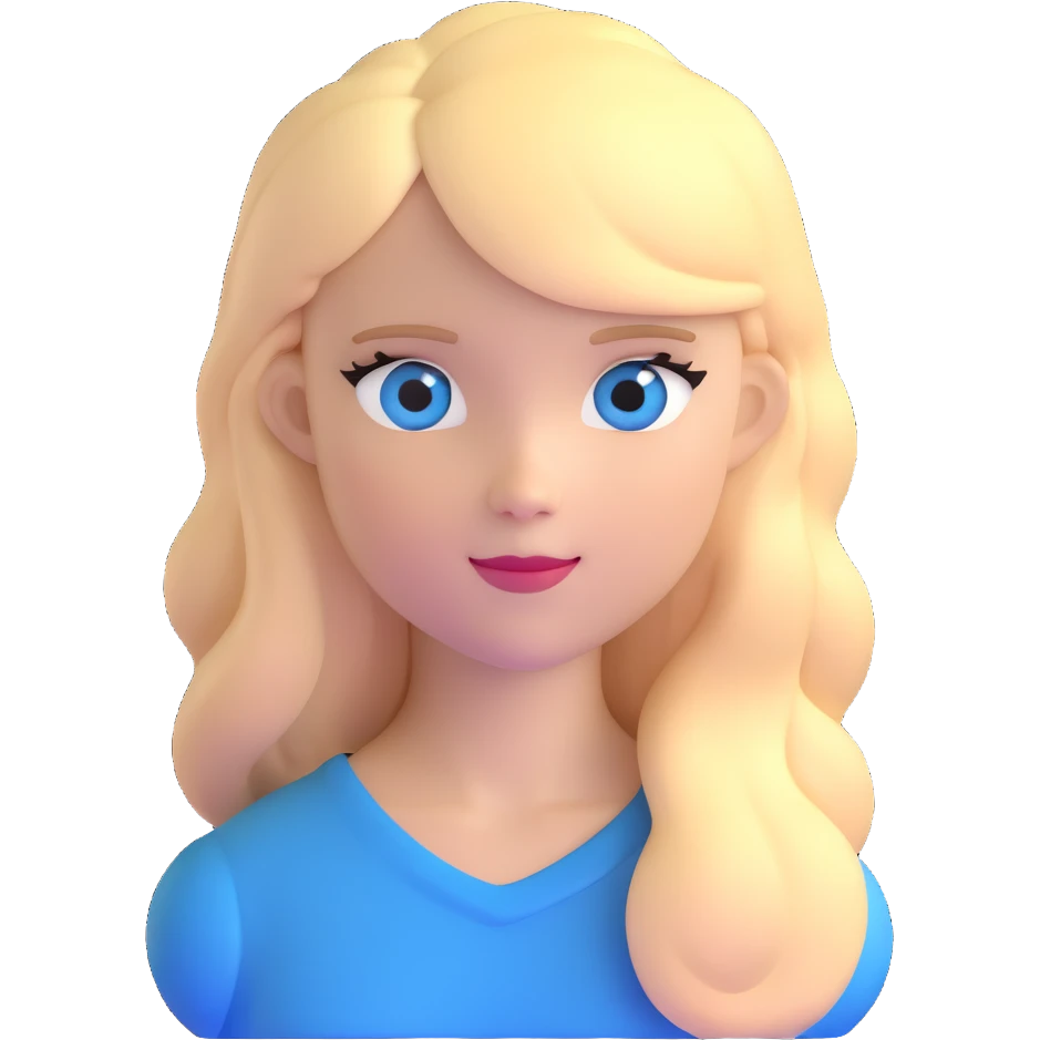 white girl with blonde hair and blue eyes emoji