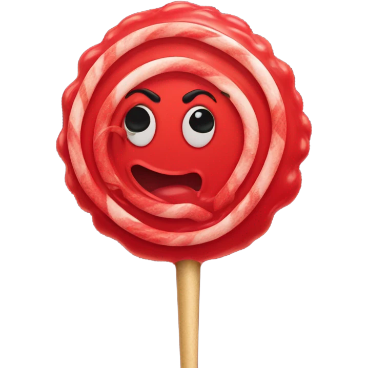 Red Lollipop with hair on it    emoji