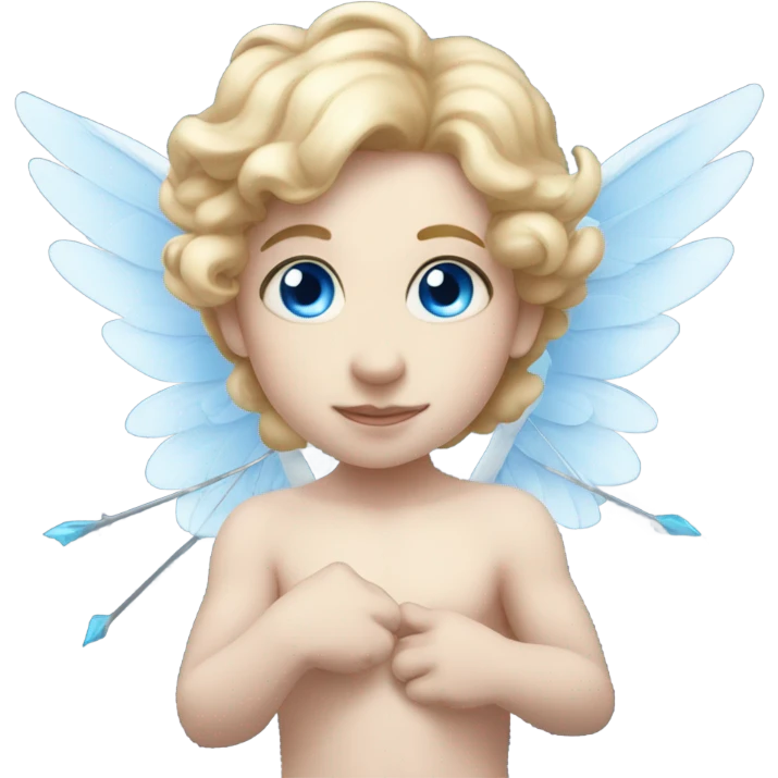Pale Cupid with blue eyes emoji