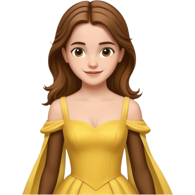 emma watson long hair as belle Cinematic Realistic emoji