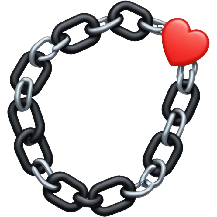iOS sticker, broken chain, black links, red break, minimal emoji