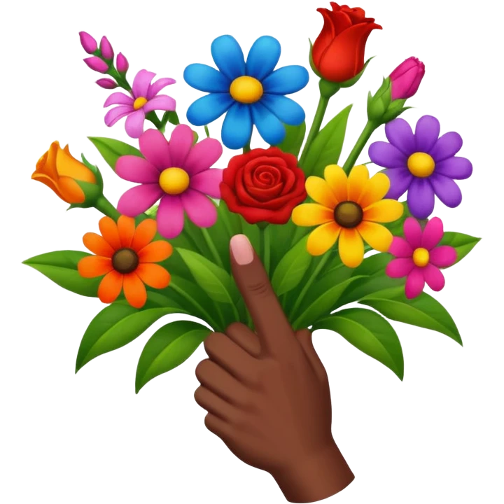 💐 combined with 🖕🏽 emoji