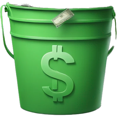 It’s raining money that falls in a bucket emoji