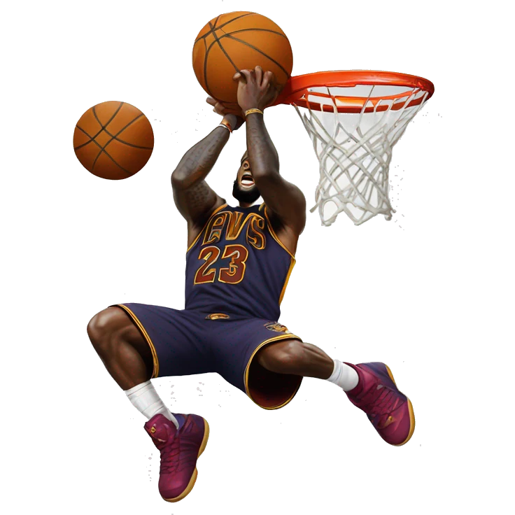 Lebron Jame dunking emoji