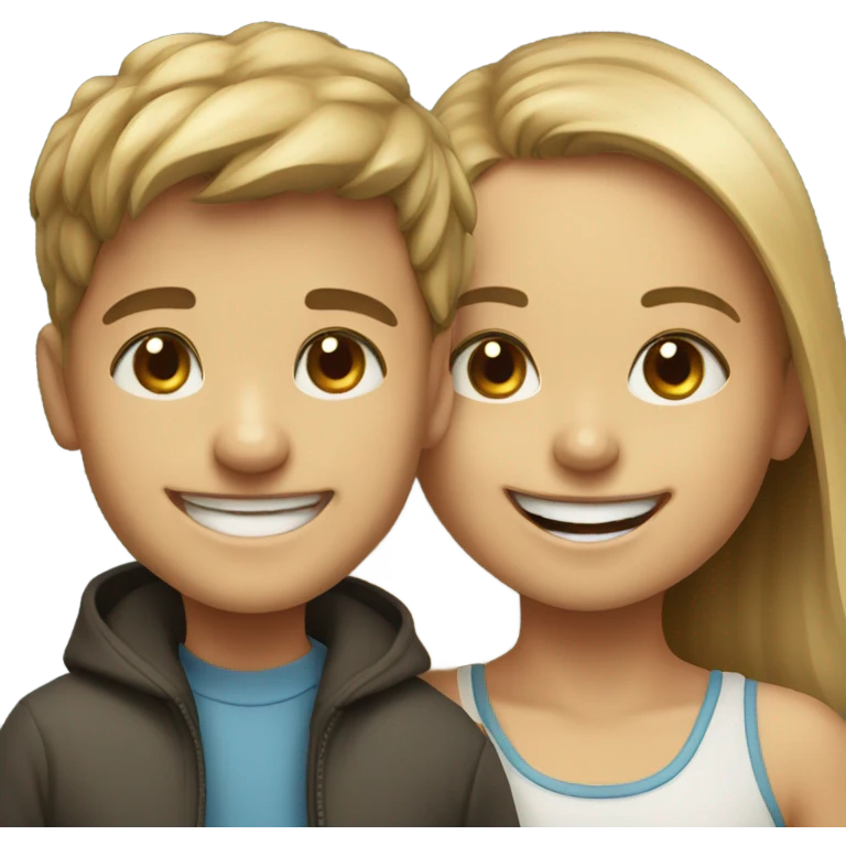 happy boy and girl portrait emoji