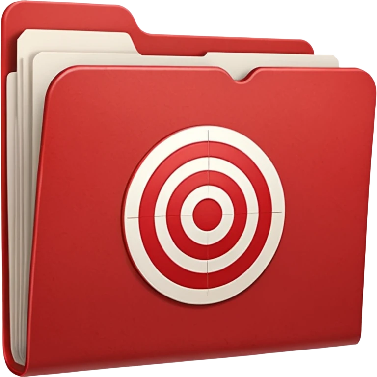 red file folder with target on the cover emoji