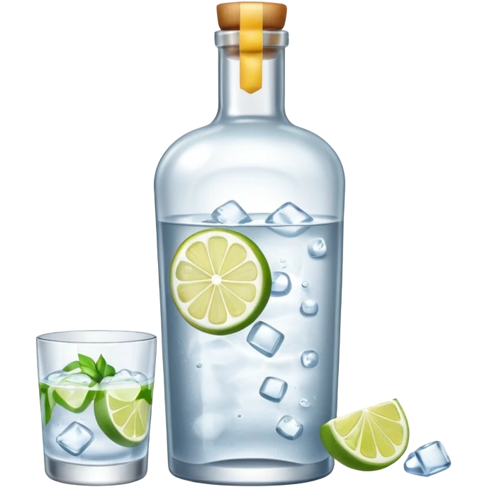 gin tonic with a tonic bottle on the side  emoji