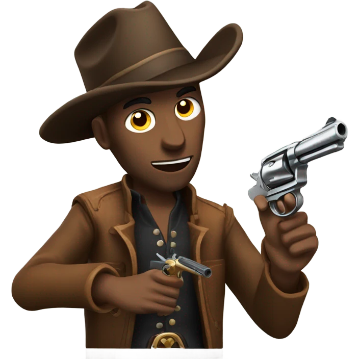 Cowboy shooting revolver  emoji