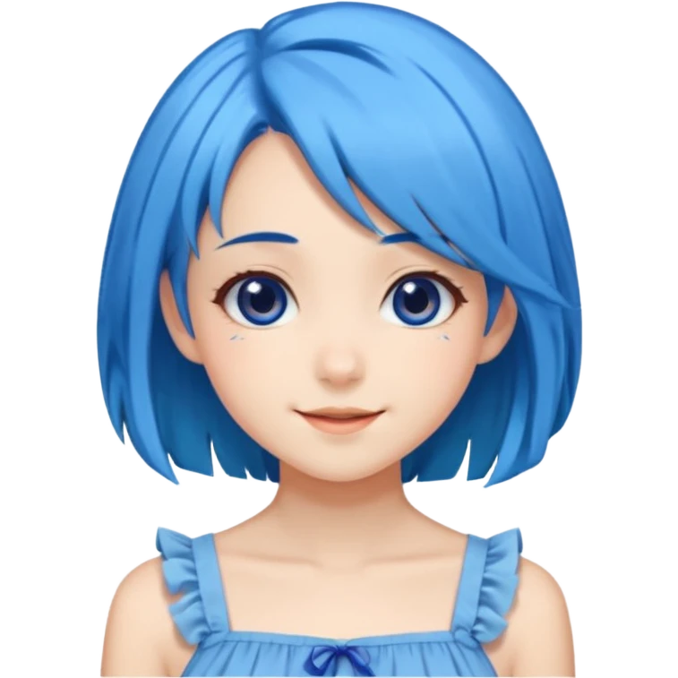 pixel somehow produce anime girl with blue hair emoji