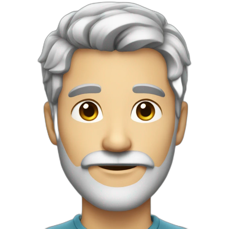 Handsome man with dark grey hair and beard emoji