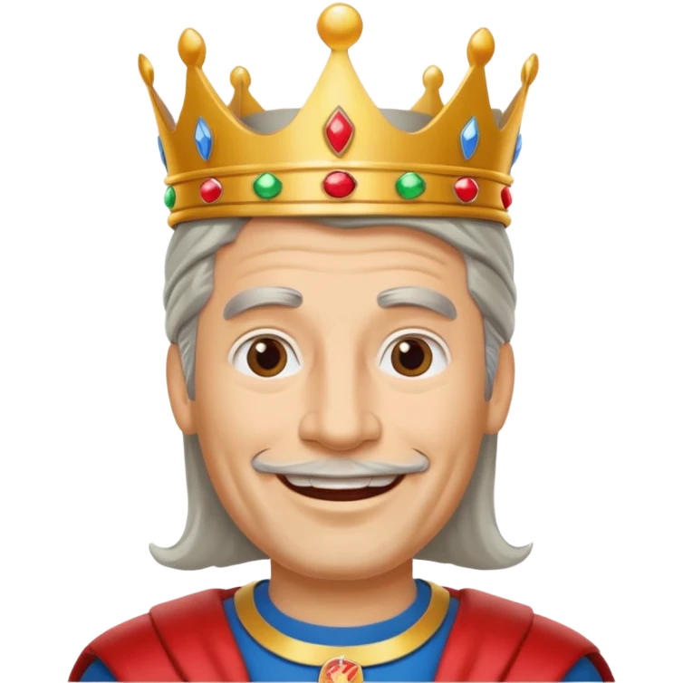 Burger King Crown guy with long grey hair and no facial hair emoji