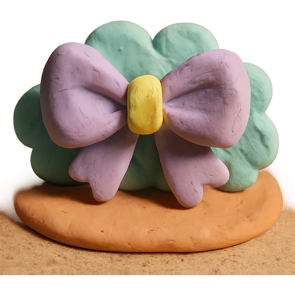 fluffy bow, visible fingerprints, pastel colors emoji
