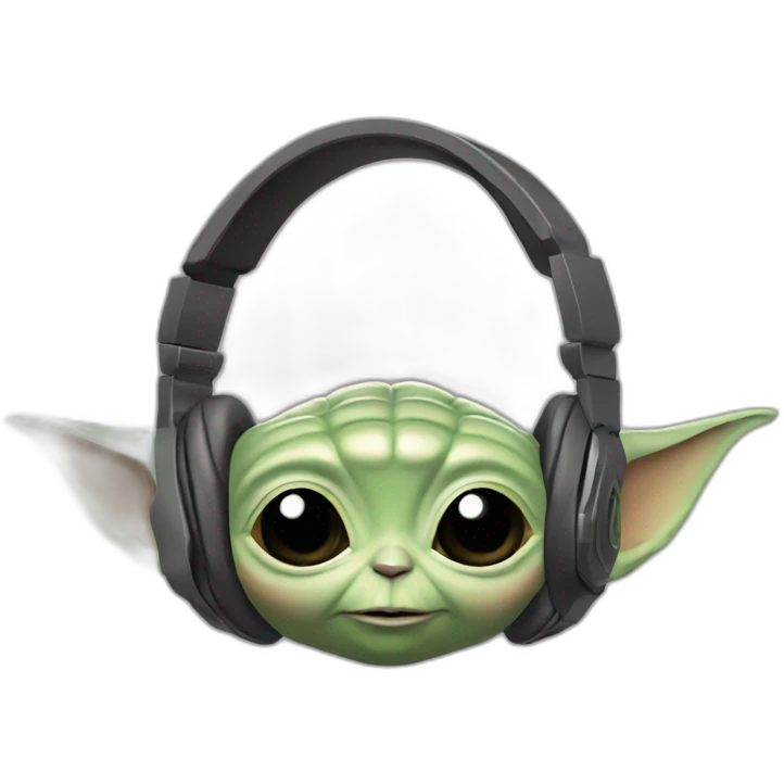 baby yoda dj headset emoji
