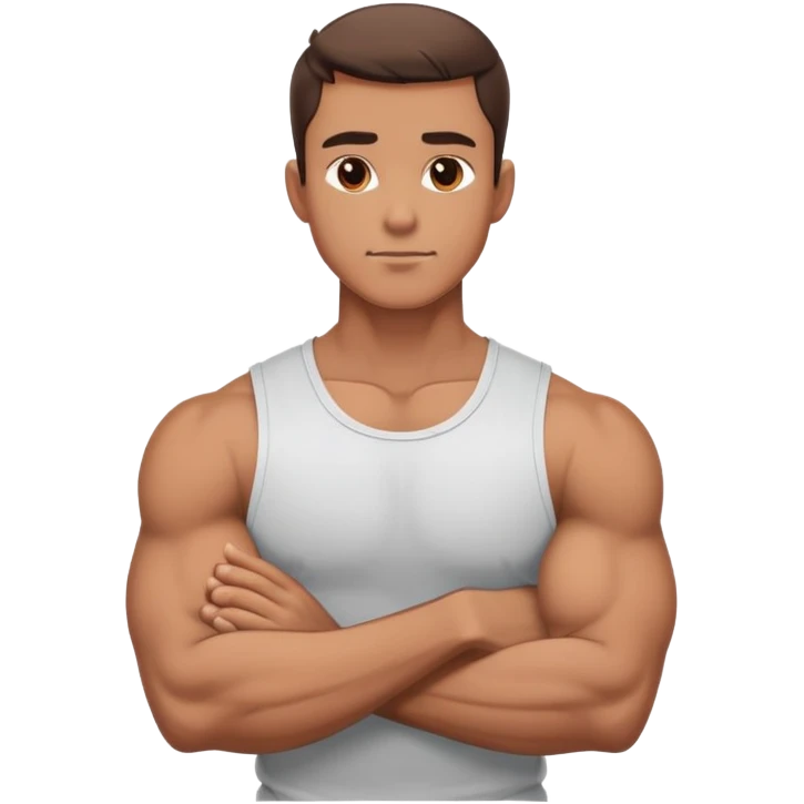 Hands crossed around neck guy emoji