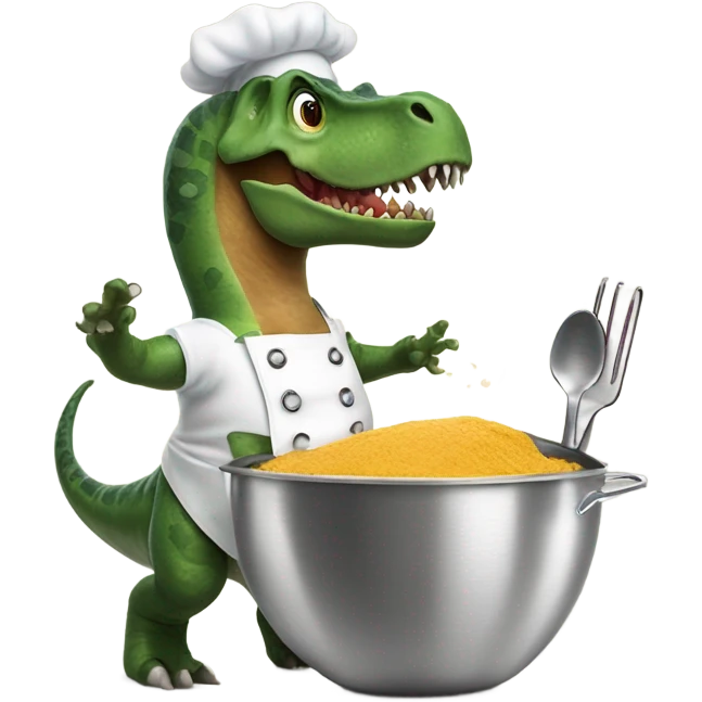 dinosaur baking  emoji