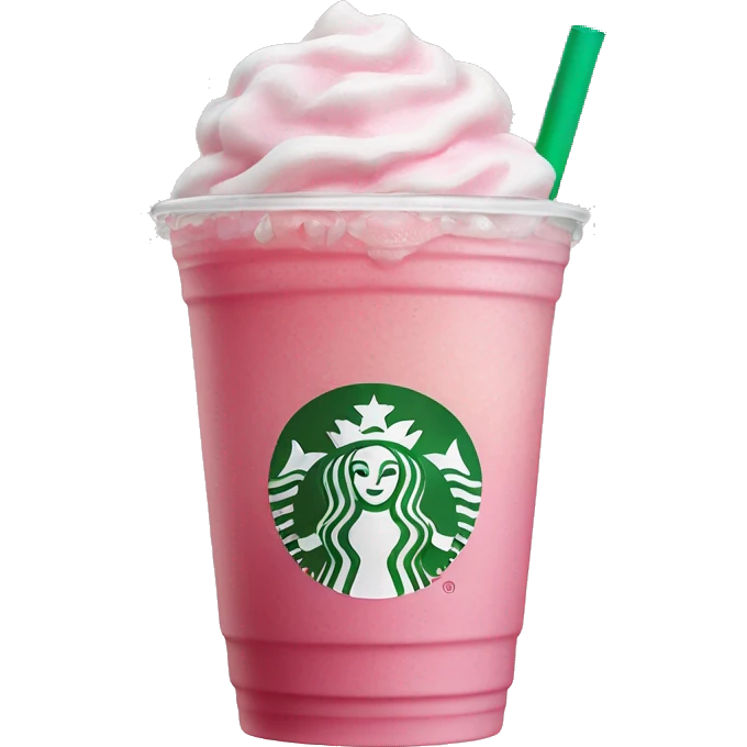 Realistic Starbucks iced pink drink emoji