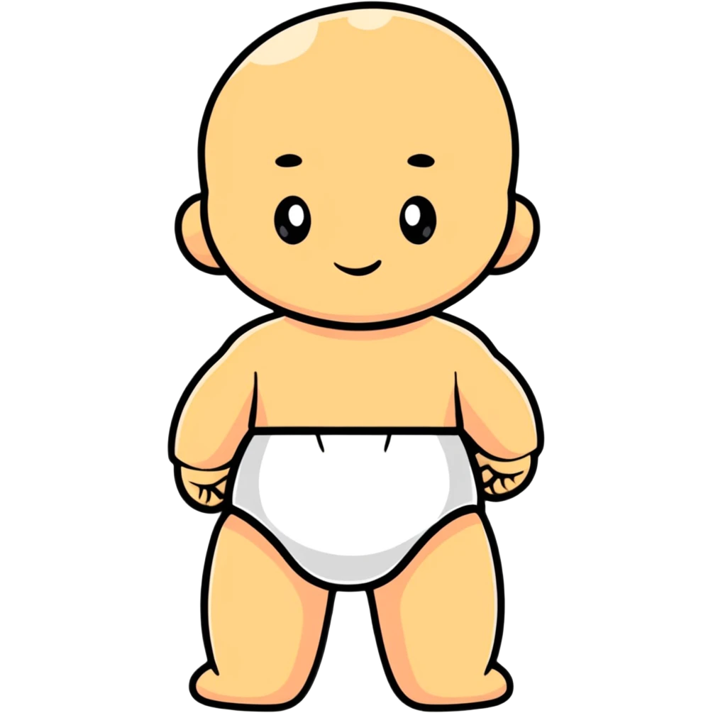 baby standing with back facing emoji