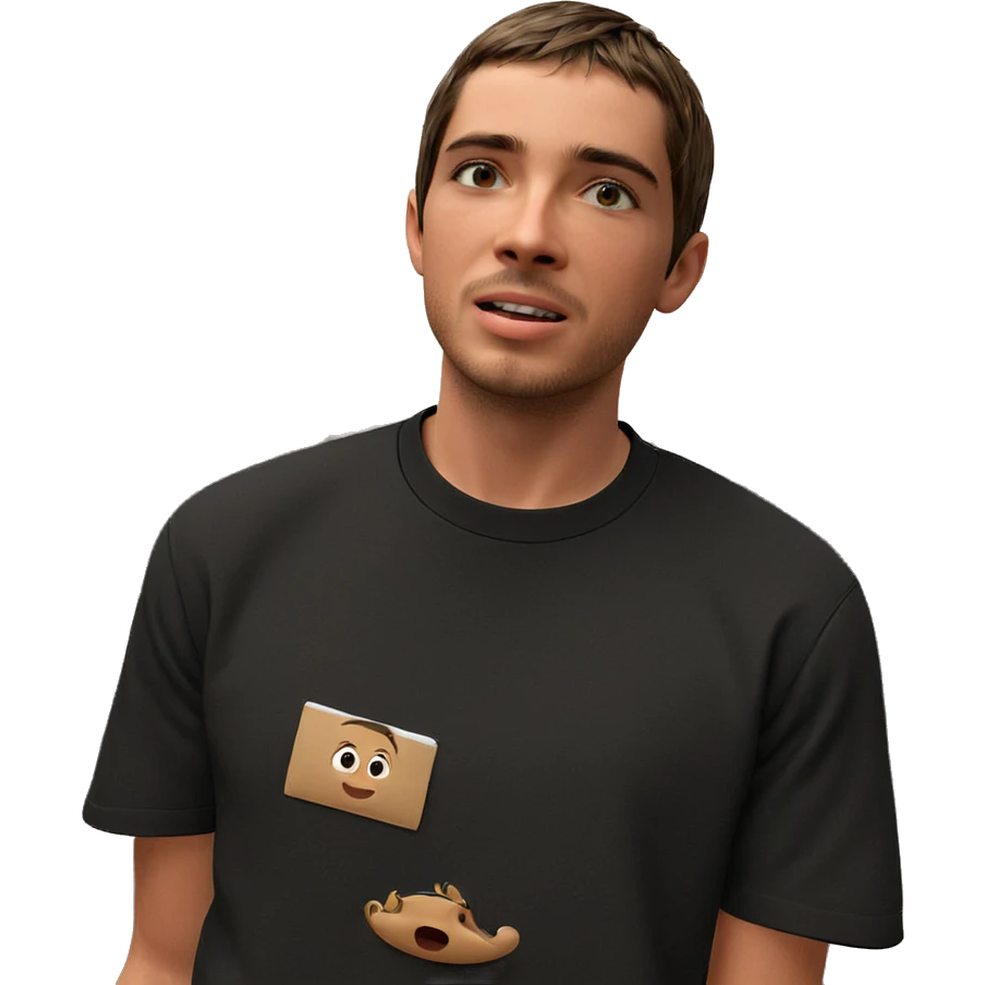 boy in black shirt indoors emoji