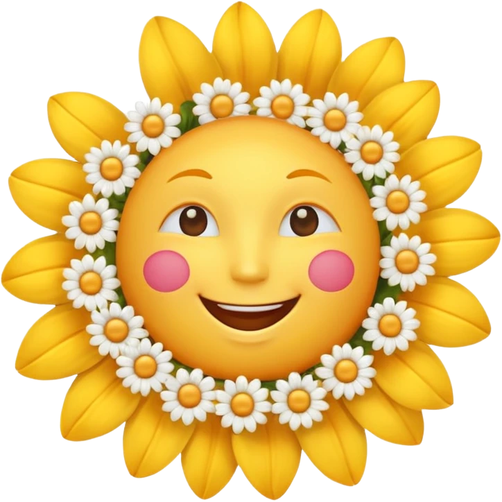sun with hearts and flowers emoji