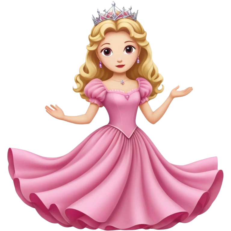 Glinda in a pink dress emoji