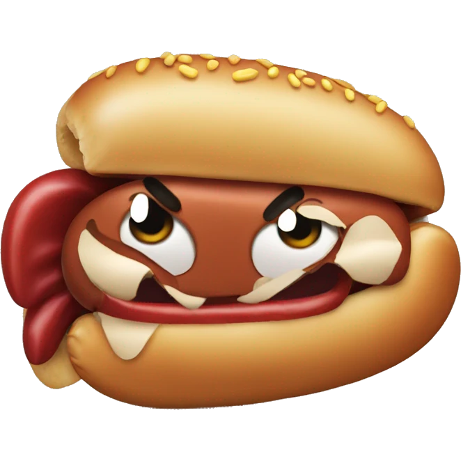 angry hotdog emoji
