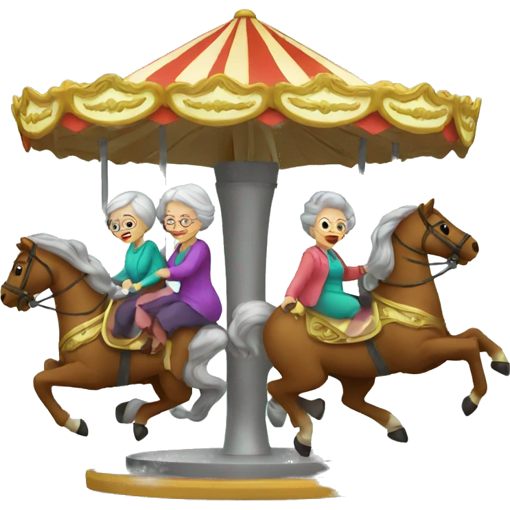 grannies on the carousel emoji