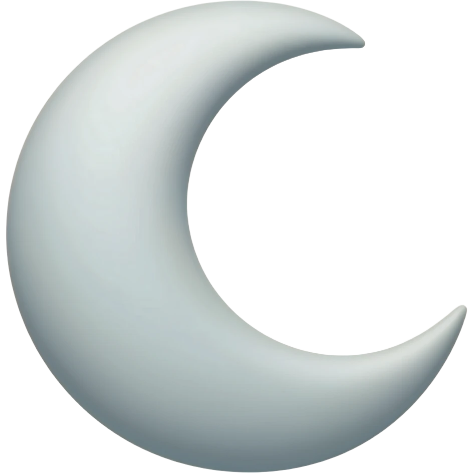 White Crescent  hollow moon  shape emoji