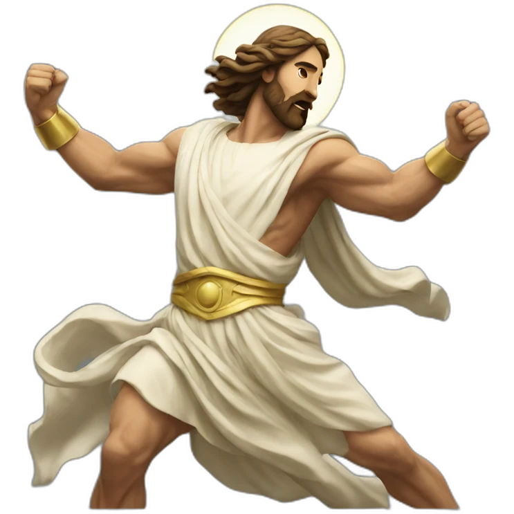 Jesus fighting Zeus emoji