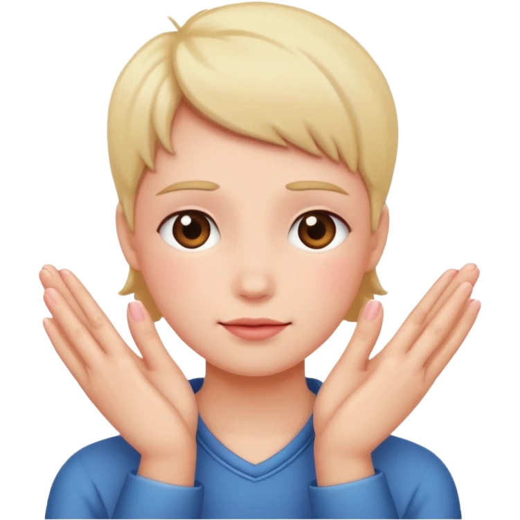 blushing with fingers emoji