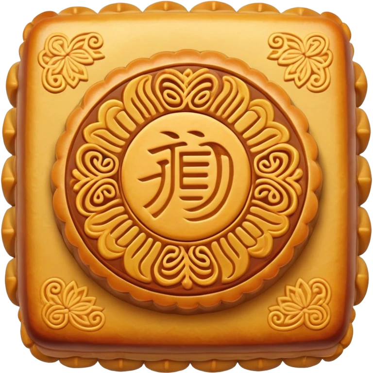 Chinese mooncake with traditional pattern on top, Chinese pastry emoji
