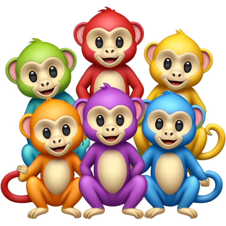 Rainbow monkeys emoji