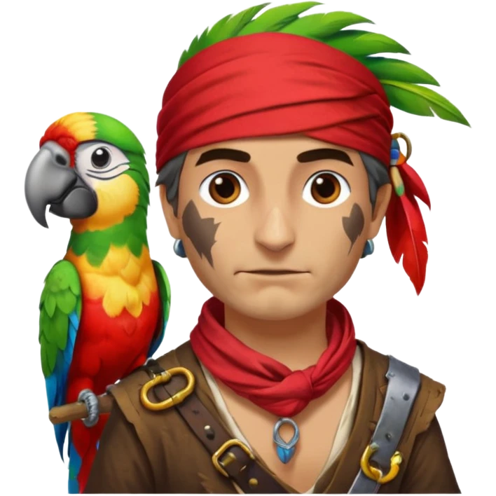 pirate and parrot emoji