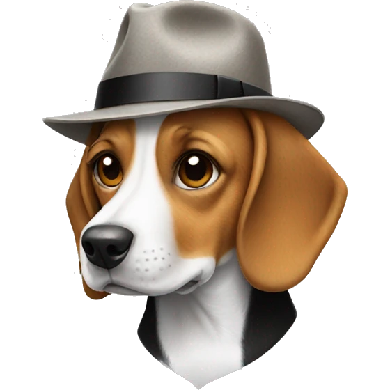 Beagle with fedora  emoji