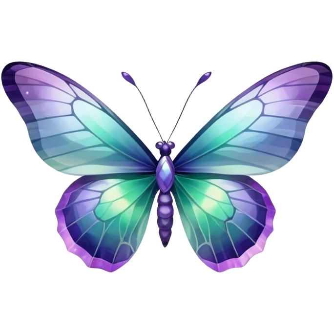 Iridescent Fluorite crystal gemstone butterfly  emoji