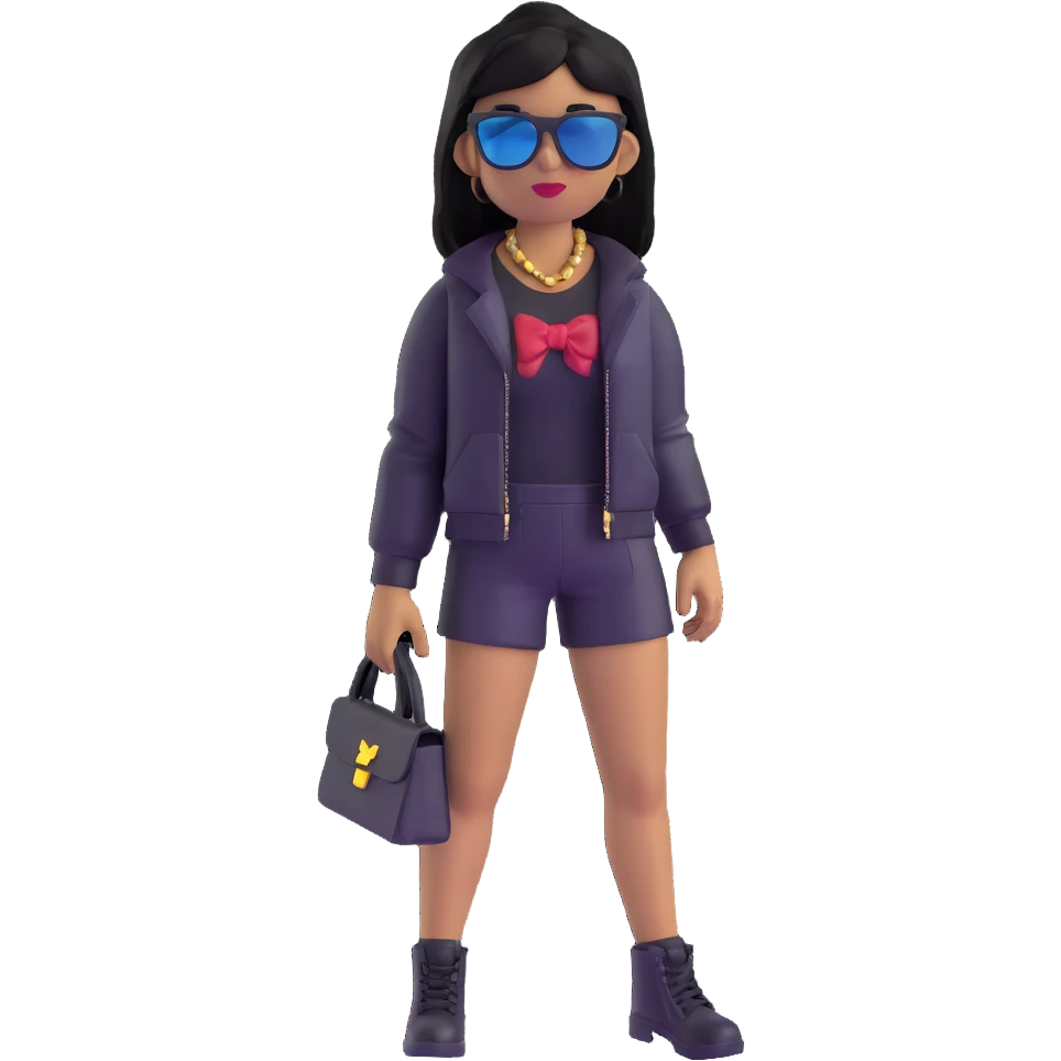 Roblox baddie girl with sunglasses and stylish clothes emoji