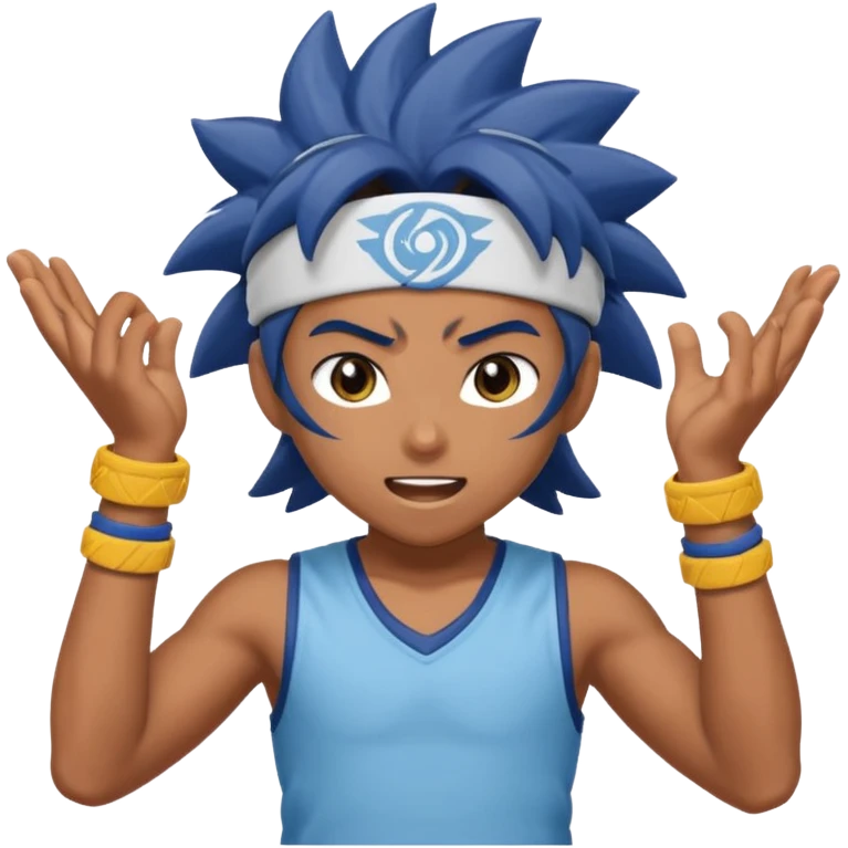 Beyblade with smart anime type player emoji
