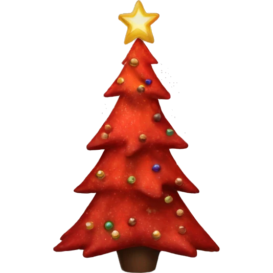 Red asthetic Christmas tree emoji