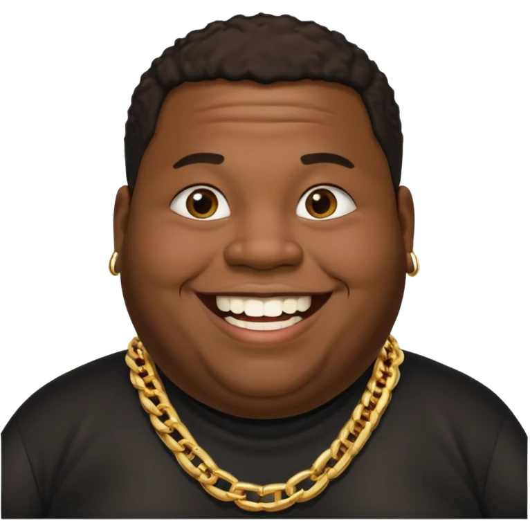 Fat black man with half of missing front tooth emoji
