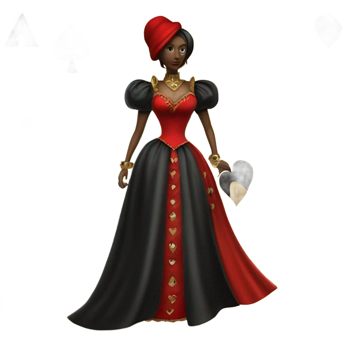 an ace of spades and a queen of hearts emoji