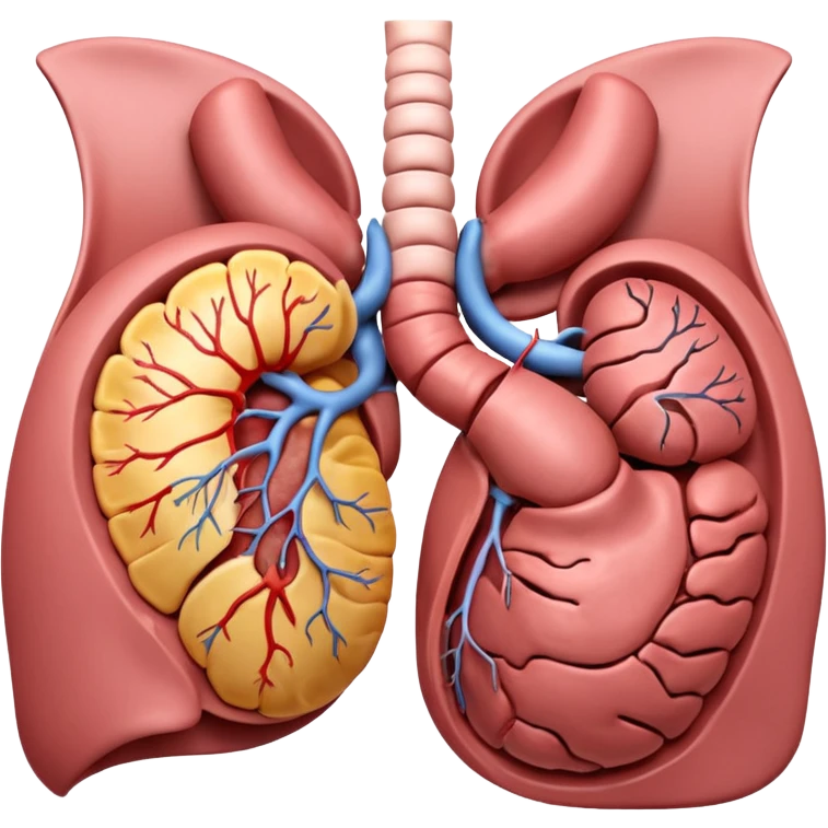 A highly detailed 3D anatomical model of the stomach of a human, including but not exclusive to the intestines, stomach, kidneys etc. Medical illustration style, realistic lighting, neutral background, hyper-detailed, scientific accuracy, 8K resolution emoji