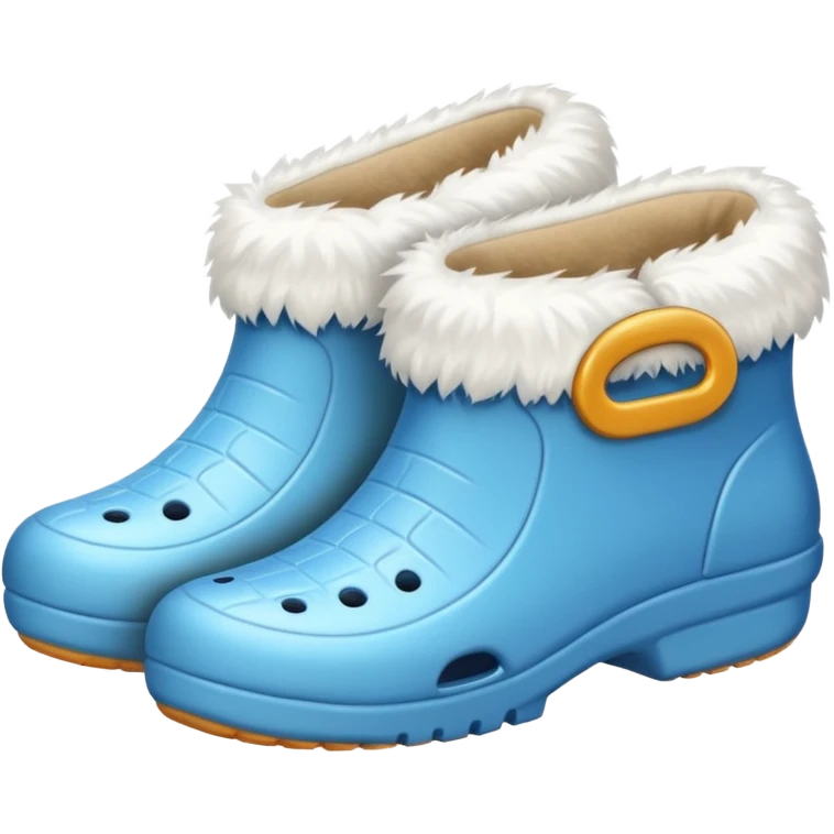 crocks with fur lining in white color emoji