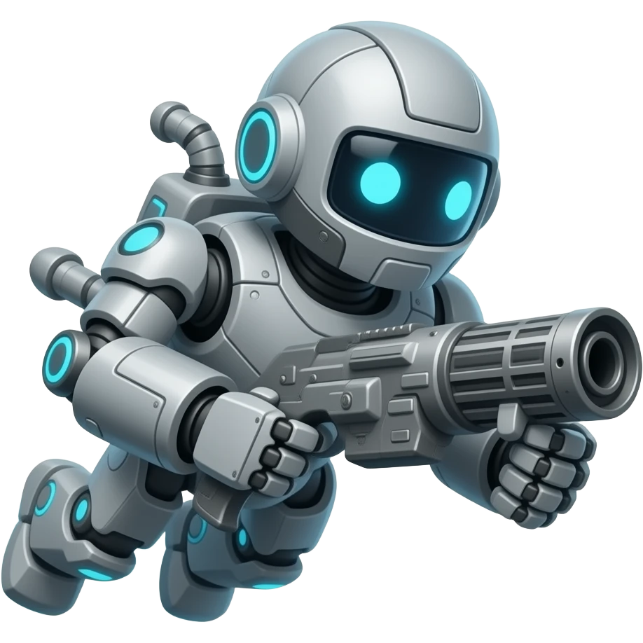 Scifi flying gunner robot emoji
