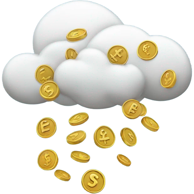 Money falling from cloud emoji