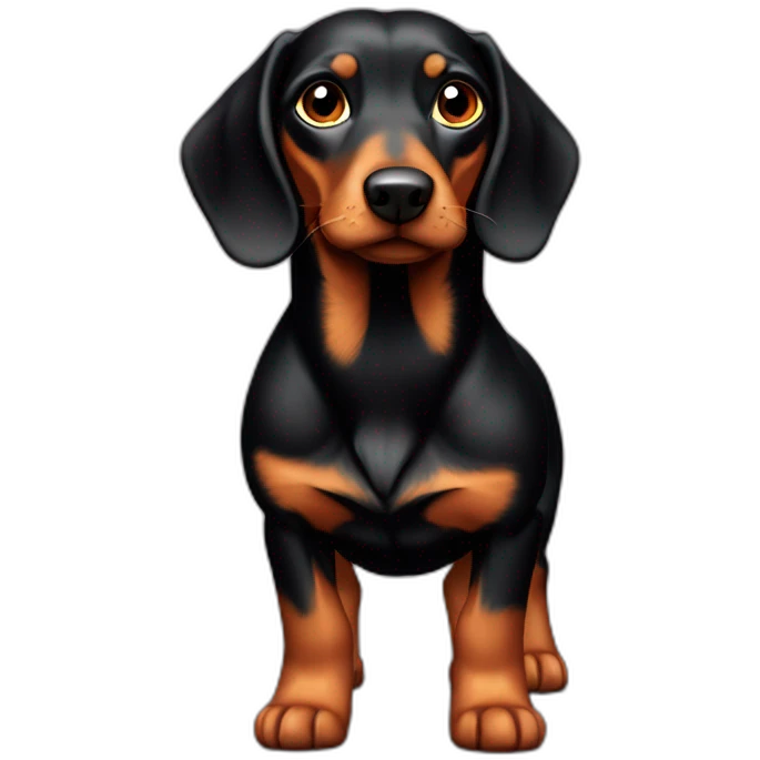 Teckel noir et feu a poil long emoji