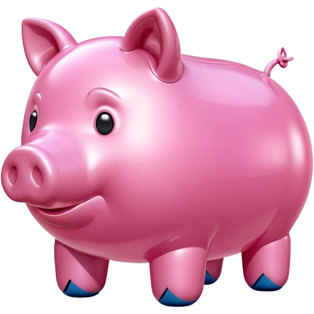 pink jeff koons style inflatable pig sculpture  emoji