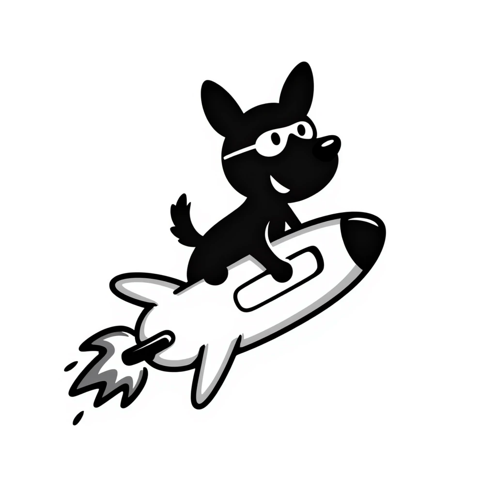 dog flying on a rocket emoji