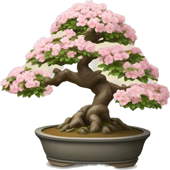 Bonsai blossoming tree in a Japanese village  emoji