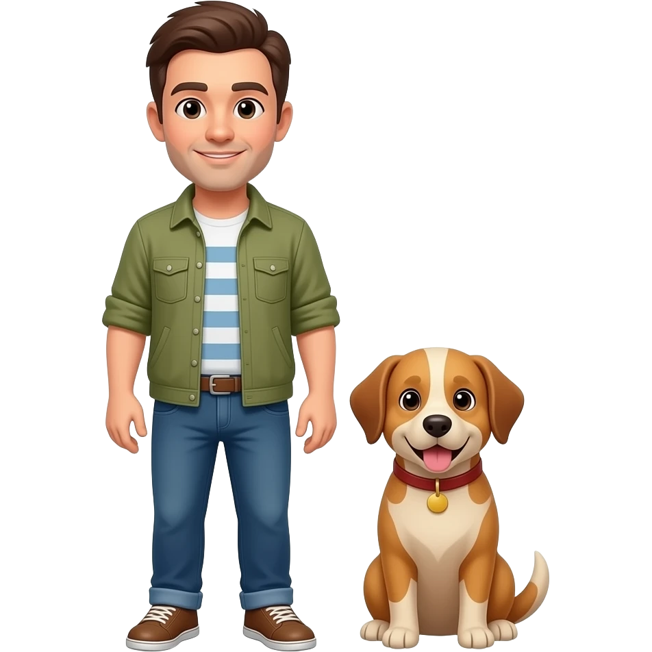 🧍🏼+ 🐕 = homem emoji